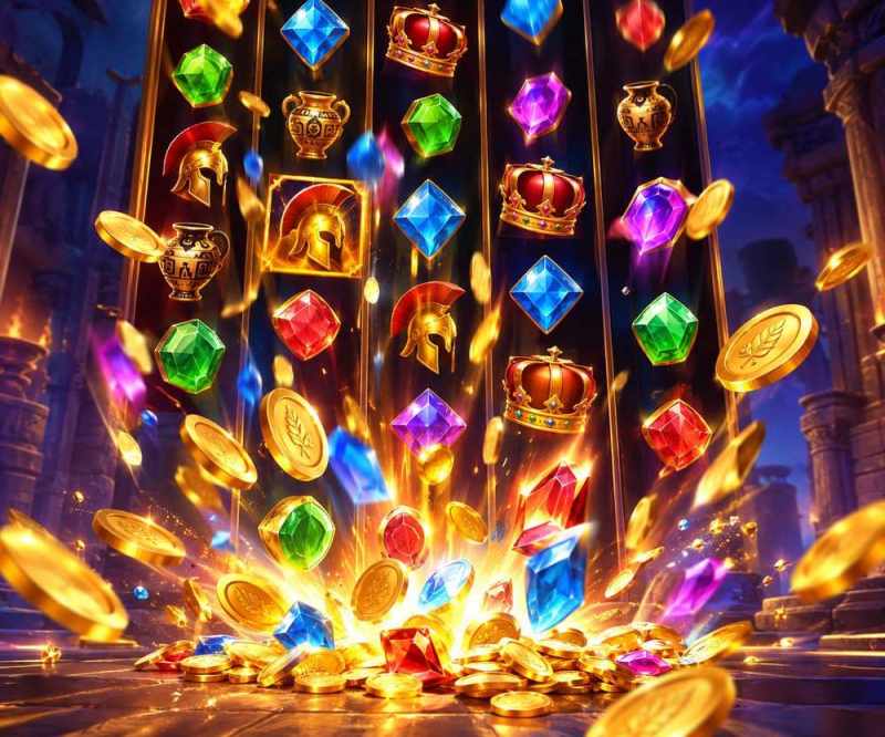 Ilustrasi permainan slot yang sedang ramai dimainkan